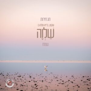 אנפת ים שקטה בגווני פסטל עם ציפור בודדה במרכז, לצד הכיתוב חג חירות שקט, בריא ומלא שלווה